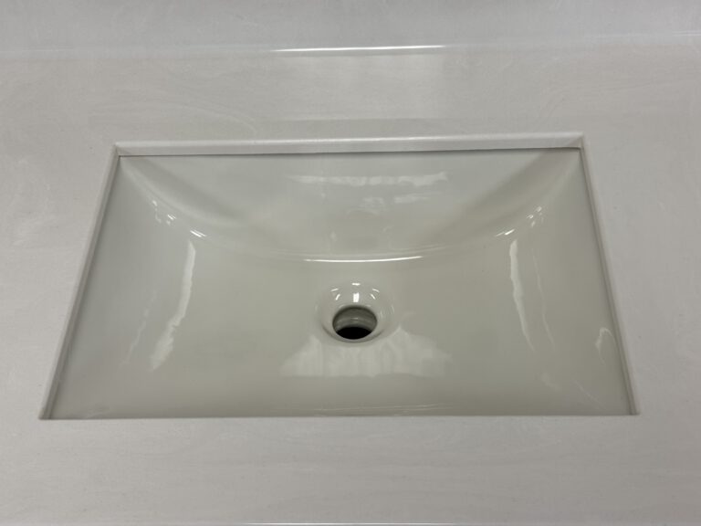 rectangle undermount sink and cast marble countertop